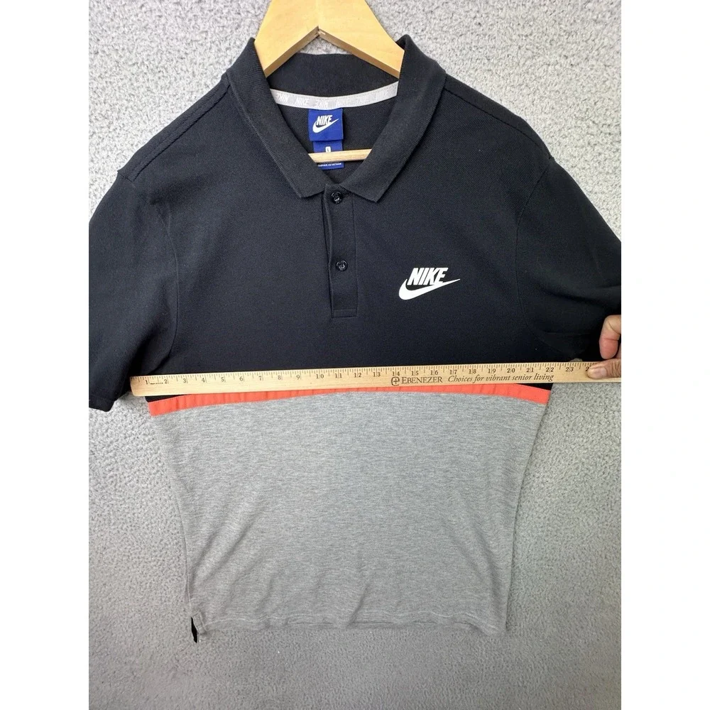Nike Sportswear NSW Matchup Polo Shirt Mens Black Gray Pique Cotton 886507-010
